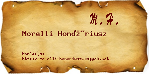 Morelli Honóriusz névjegykártya